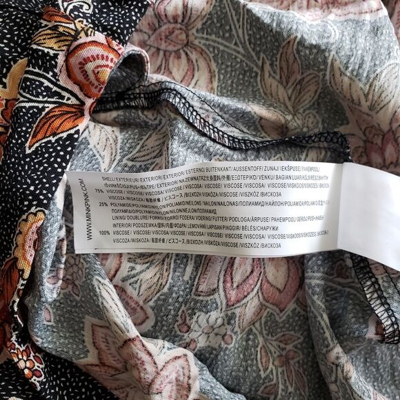 Minkpink Mehdya Floral V-Neck Belted Mini Dress Balloon Sleeves Revolve - Picture 11 of 12